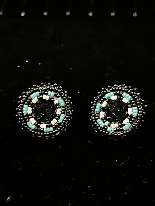 Cercles noir et turquoise